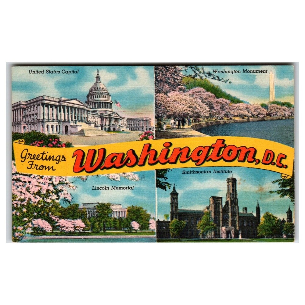 Greetings From Washington D.C. Multi-View Postcard - Capitol, Lincoln